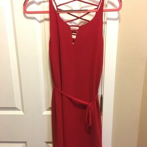 Red strappy cocktail dress